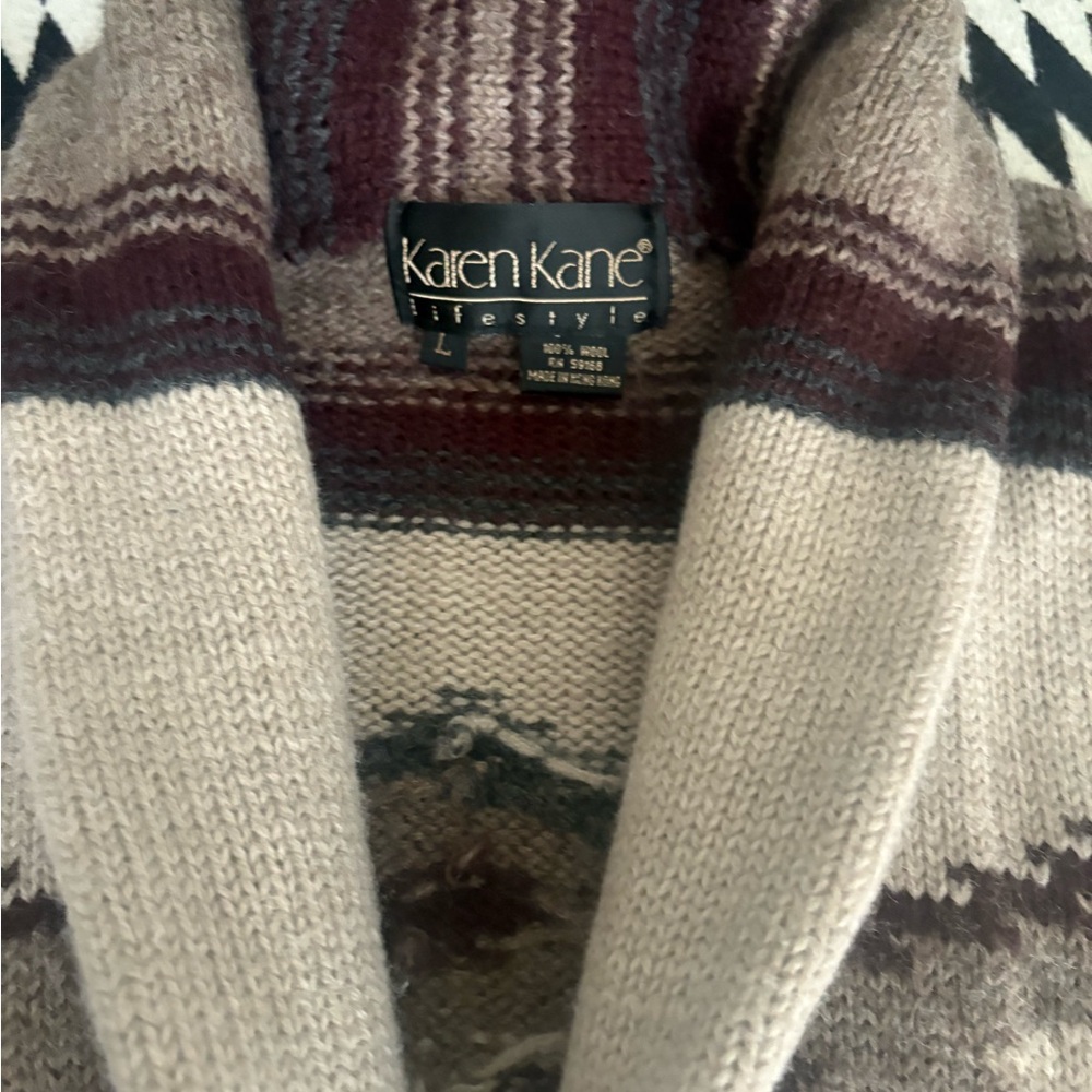 Karen Kane Multicolor Wool Cardigan - Picture 2 of 5
